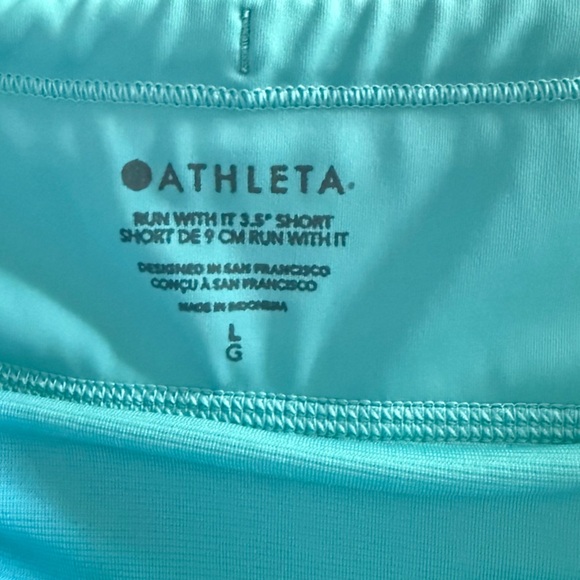 Athleta Run With It 3.5" Athletic Training Running Shorts Womens Teal Size Large - Picture 4 of 6